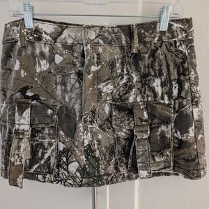 Camouflage Mini Skirt with Pockets